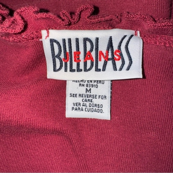 Women’s Bill Blass Size Medium Long Sleeved V-NeckShirt Maroon - Picture 4 of 6